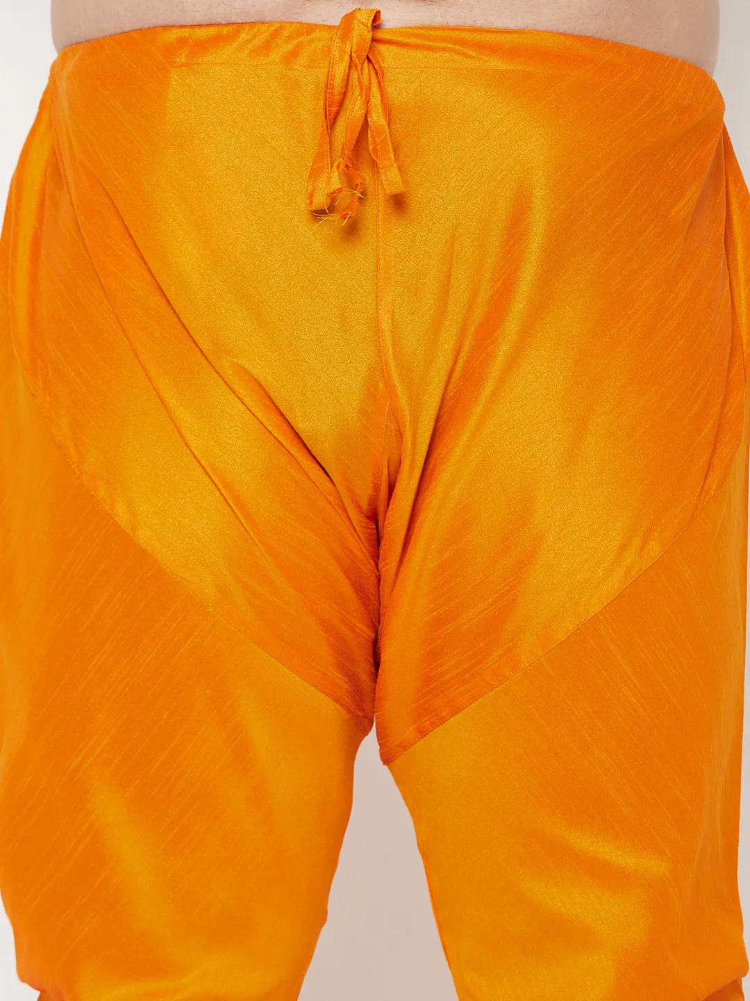 VASTRAMAY Orange Cotton Silk Blend Pyjama