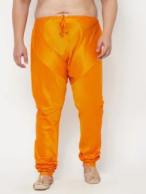 VASTRAMAY Orange Cotton Silk Blend Pyjama