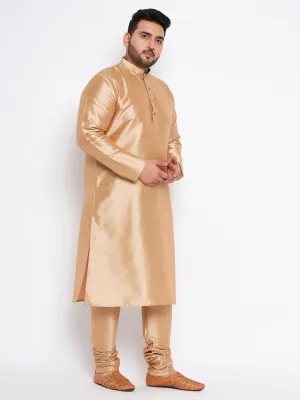 VASTRAMAY Rose Gold Silk Blend Kurta Pyjama