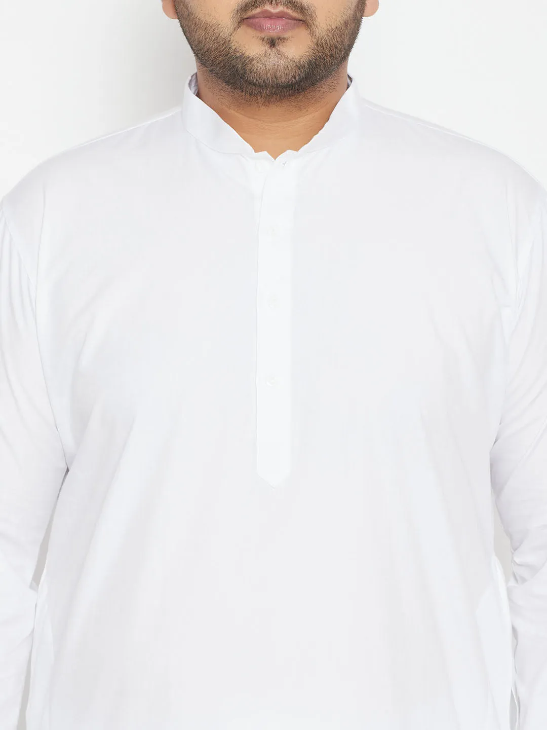 VASTRAMAY White Cotton Blend Kurta