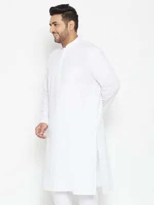 VASTRAMAY White Cotton Blend Kurta