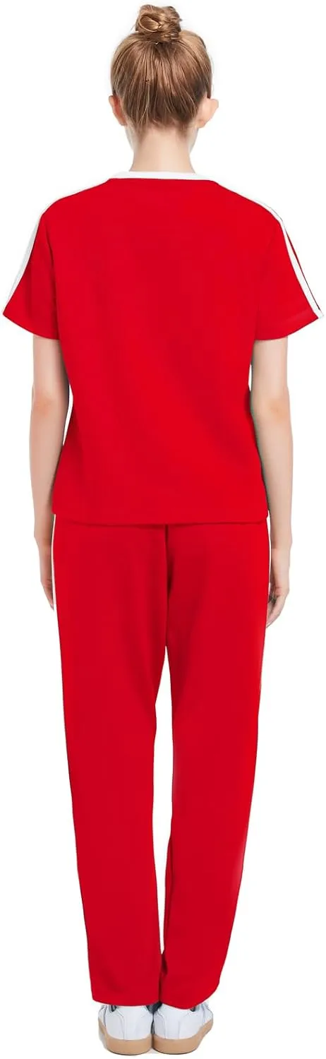 W JIANWANG Women's 2 Piece Lounge Sets for Women Tracksuit Sets Short Sleeve Sweatsuits for Women Travel Outfits