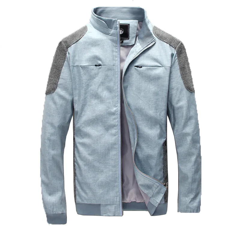 West Louis Autumn Shoulder Patch Collar Zipper Jacket