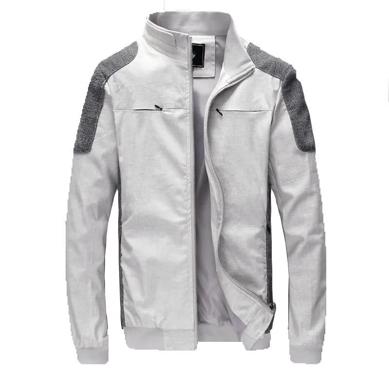 West Louis Autumn Shoulder Patch Collar Zipper Jacket