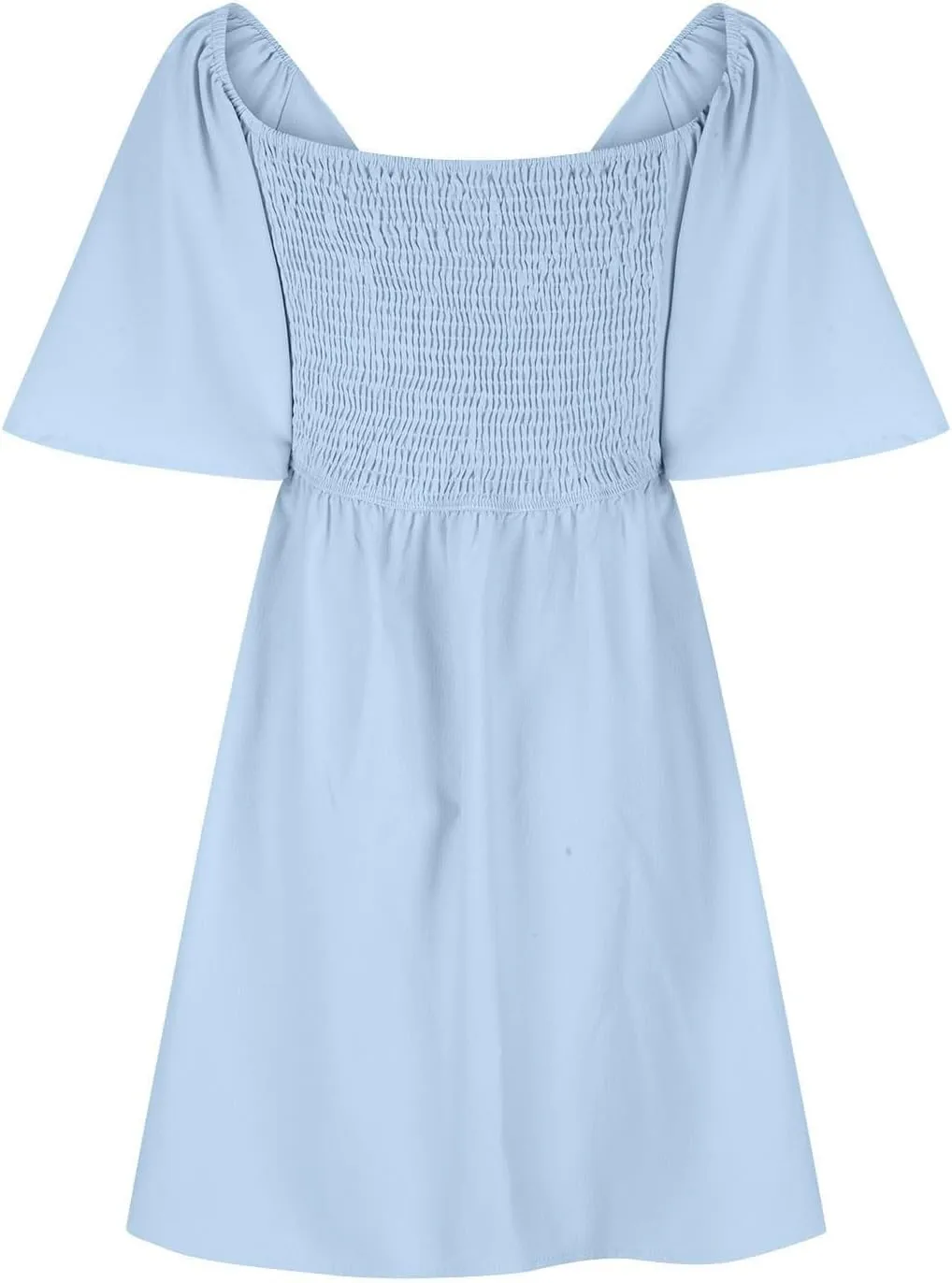 Womens Dresses 2024 Spring Summer Deep V Neck Elegant Bow Tie Mini Dress Short Sleeve Solid Casual Graduation Dress
