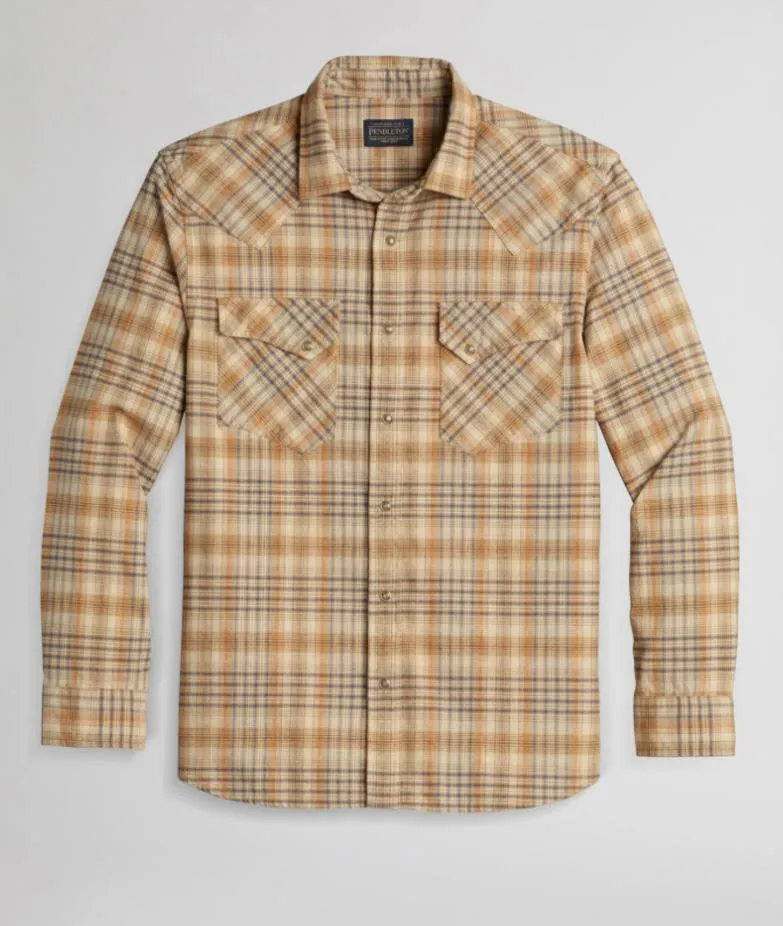 Wyatt Shirt - Tan Blue Plaid