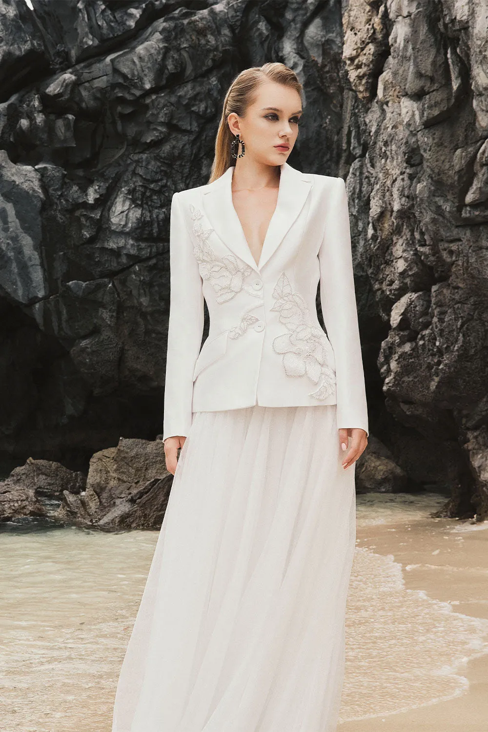 Wynter Peplum Gathered Taffeta Floor Length Set