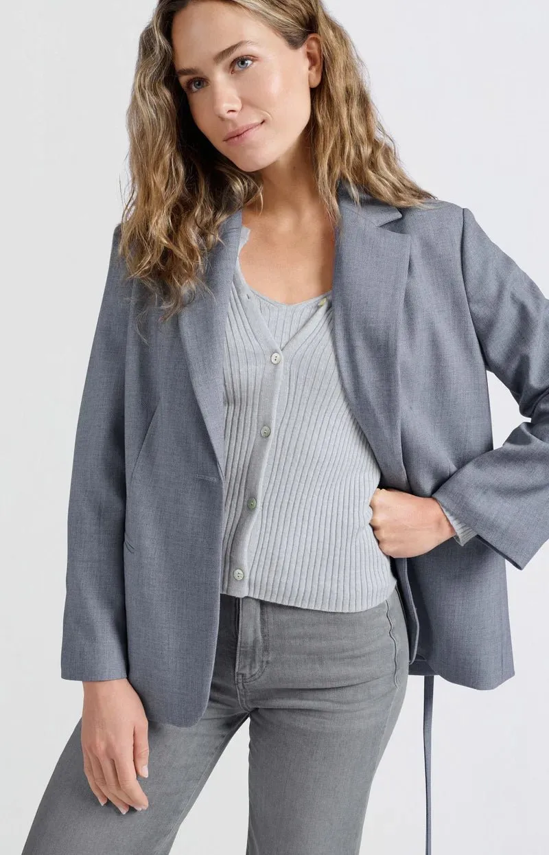 YAYA - Blazer Woven Oversized Naval Academy Blue Melange