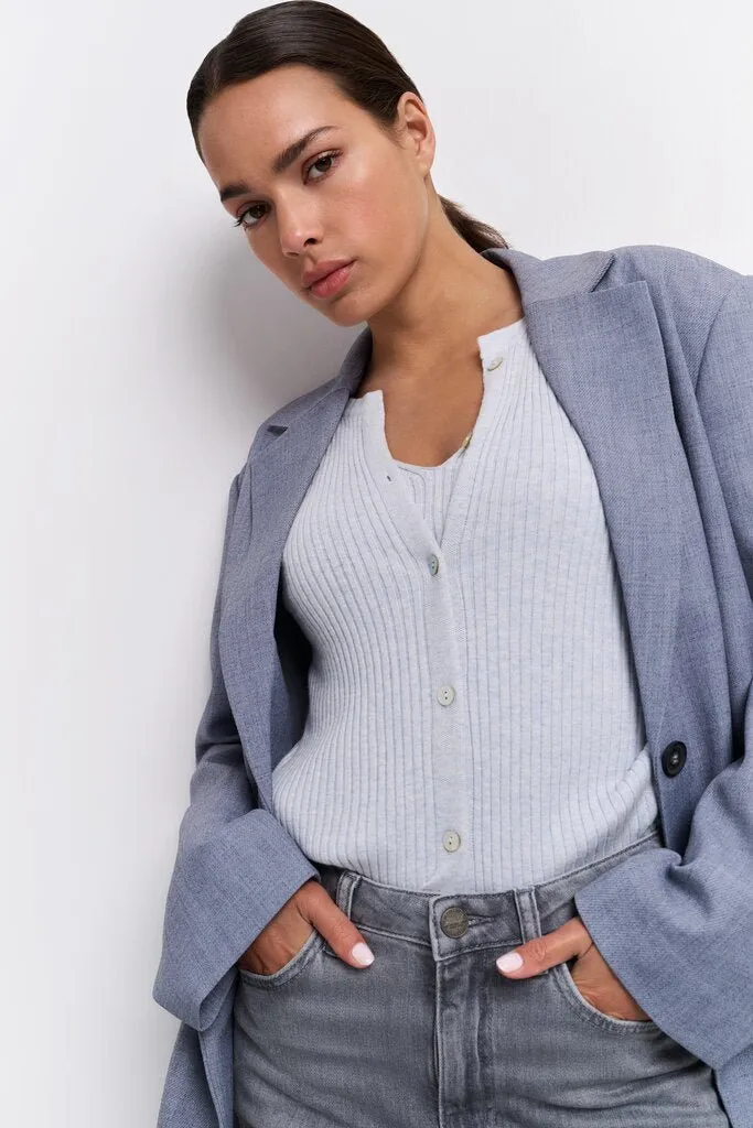 YAYA - Blazer Woven Oversized Naval Academy Blue Melange
