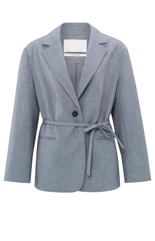 YAYA - Blazer Woven Oversized Naval Academy Blue Melange