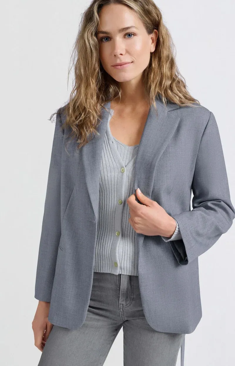 YAYA - Blazer Woven Oversized Naval Academy Blue Melange