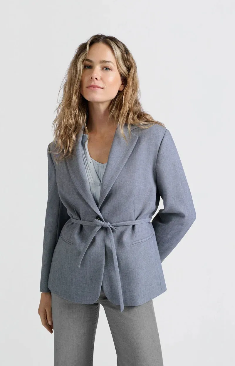 YAYA - Blazer Woven Oversized Naval Academy Blue Melange