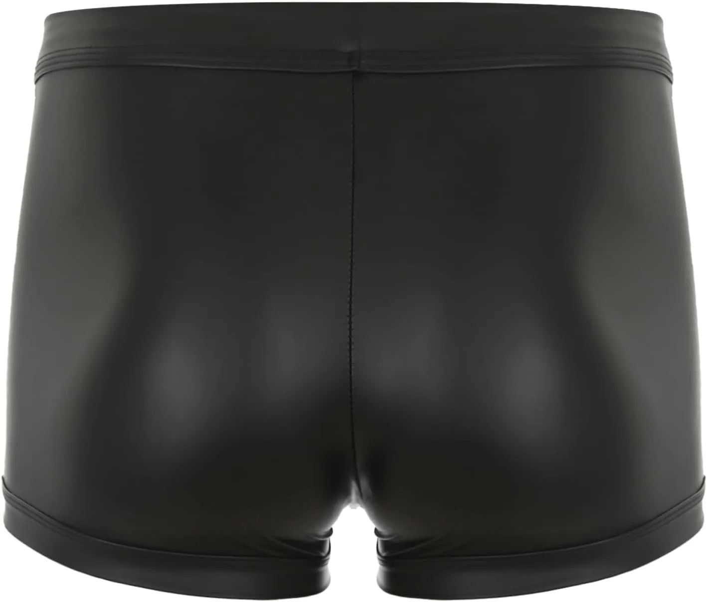 YiZYiF Men's Wet Look Latex PVC Leather Shorts Bulge Pouch Boxer Brief Clubwear Hot Pants Trunks